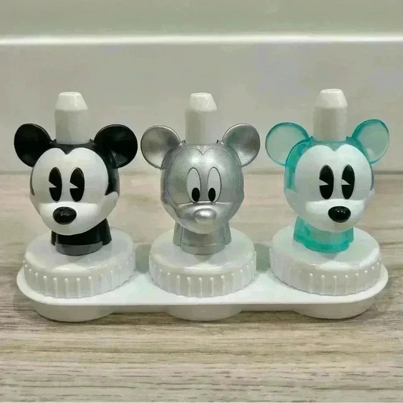 Good 2 Grow Juice Topper Disney Mickey Mouse Tops x3 Blue Clear Silver B/W - New - Picture 1 of 4